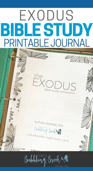 The Exodus Bible Study Companion Printable Journal Bible Studies