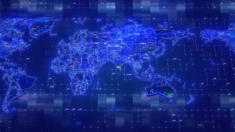 Digital World Map Animated Background Stock Video Footage Dissolve