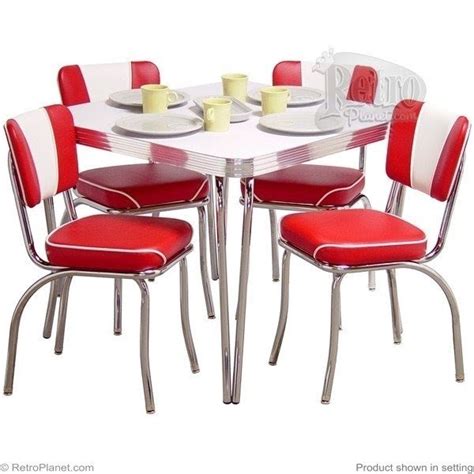 American Diner Furniture 50s Style Retro Table Booth And Red Chairs