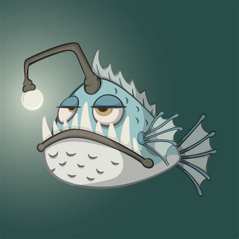 Angler Fish Cartoon Character 3212125 Vector Art At Vecteezy