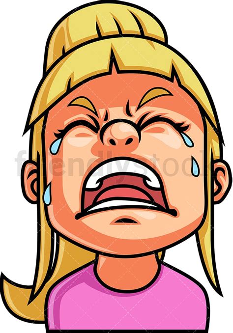 Crying Little Girl Cartoon