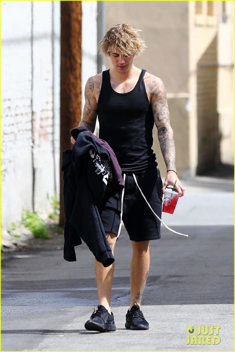 full sized photo of justin bieber tank top after gym 34 justin bieber shows off his muscles