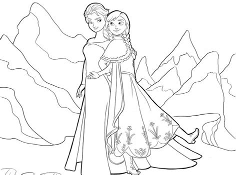 Dibujos De Las Princesas Anna Y Elsa Frozen Para Imprimir Y Colorear