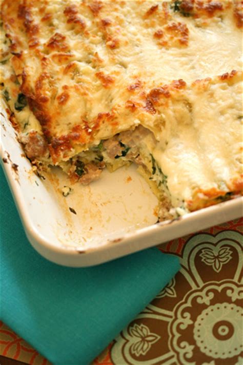 Spicy Sausage And Spinach Lasagna Skinny Chef
