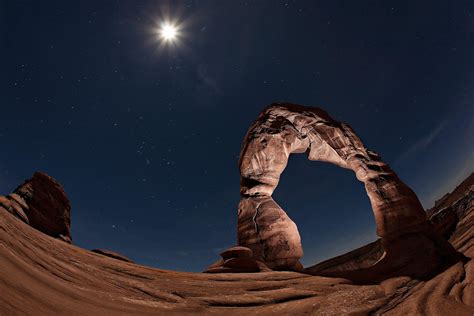 Wallpaper Stone Arch At Night Utah Hd Widescreen High Definition