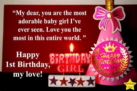 Happy 1st Birthday Quotes For Baby Girl Birthday Star 1st Birthday