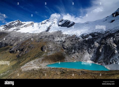 Peru Beautiful Cordillera Blanca Mountain On The Santa Cruz Trek Stock