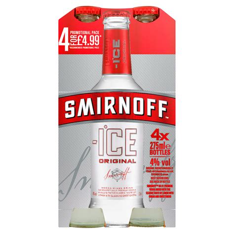 Smirnoff Ice Vodka Mixed Drink 4 X 275ml Premix Can Alcopops