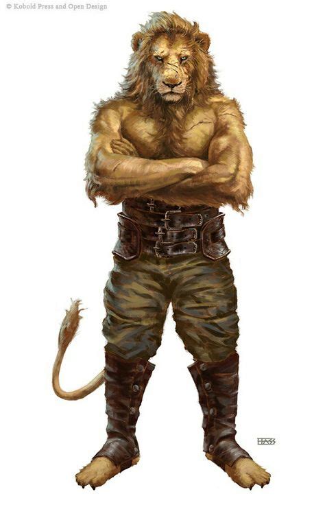 Male Catfolk Tabaxi Lion Monk Pathfinder Pfrpg Dnd Dandd D20 Fantasy