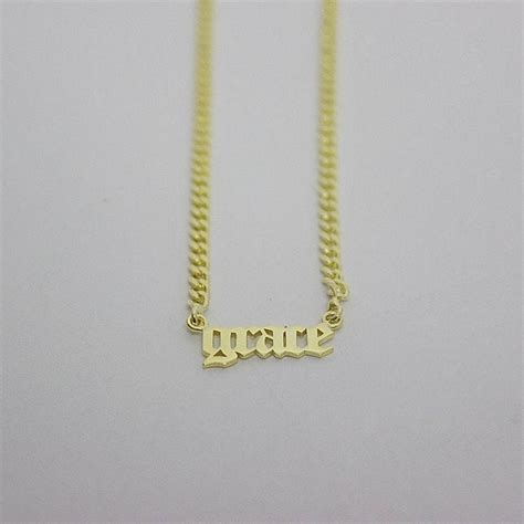 14k solid gold name necklace gold name necklace name etsy