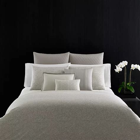 Vera Wang Home Bamboo Leaves Duvet Cover In Grey Putty Bed Bath And