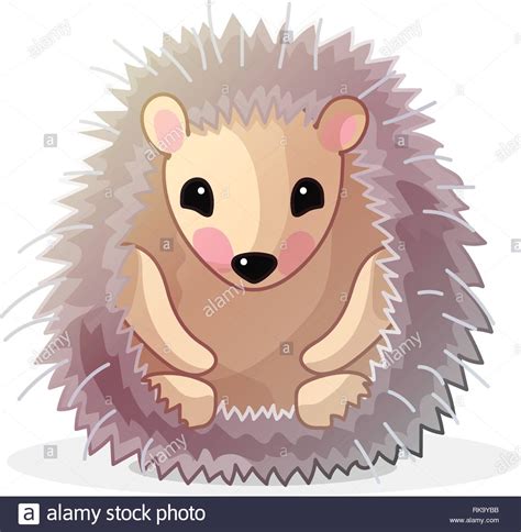 Vector Cartoon Animal Clipart Cute Hedgehog Stock Vector