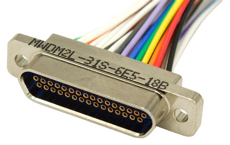 Mwdm2l 25s 6e5 18b Glenair Micro D Cable Assembly Micro D