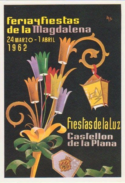 Cartel Fiestas De La Magdalena Castellón Año 1962 Carteles De Fiesta