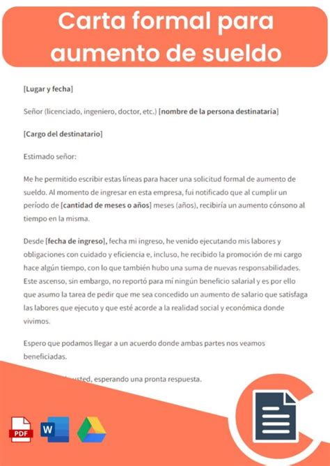 Carta Formal Solicitud Aumento De Sueldo Online Word Pdf