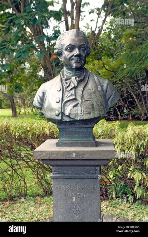 Statue Of Pierre Poivre 1719 1786 Founder Of The Garden In The Ssr Botanical Gardens