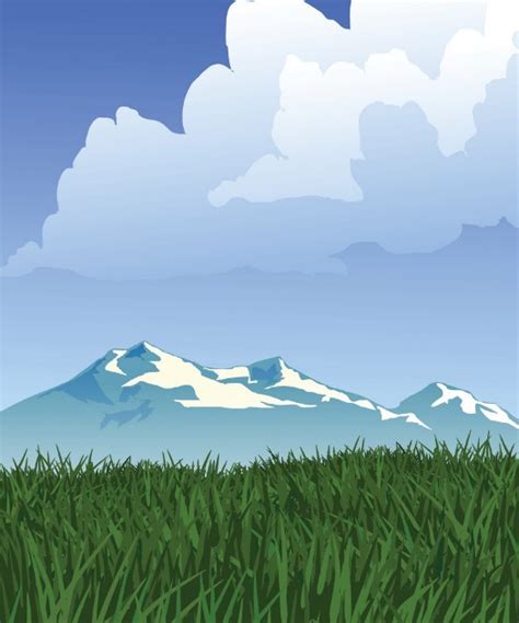 Free Forests And Snow Capped Mountains Illustration Vector 01 Titanui