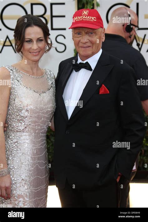 Los Angeles Usa 12th January 2014 Niki Lauda And Wife Birgit Stock