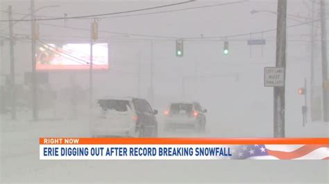 Erie Smashes Snowfall Record With Flakes Still Falling Whp