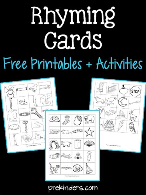 Grab these free rhyming printable clip cards to use with your learners! Rhyming Cards - PreKinders