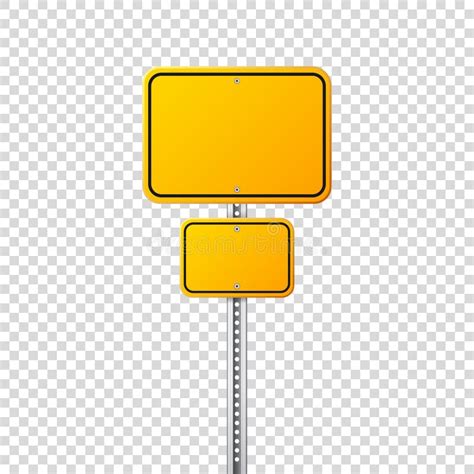 Road Yellow Traffic Sign Blank Board With Place For Textmockup