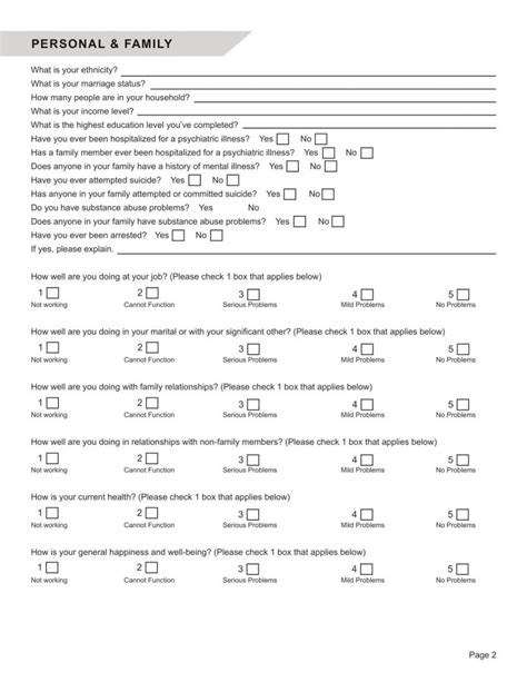 Counseling Intake Form Pdf Editable Fillable Printable Template