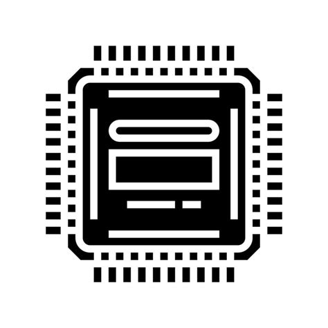 Microcontroller Electronic Component Glyph Icon Vector Illustration