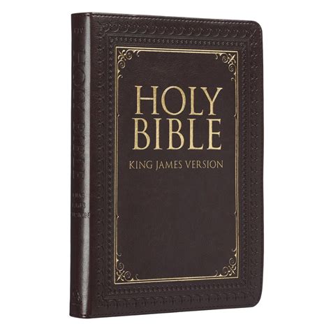 Dark Brown Faux Leather Large Print Thinline Kjv Bible With Thumb Inde