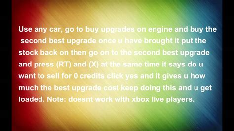 Obenstehendes Ministerium Atlantisch Forza Motorsport 4 Xbox 360 Cheats