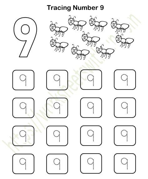 Easy Number 9 Worksheet