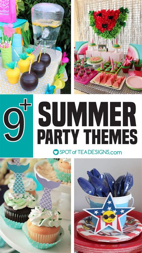 An outdoor party is all about good food, games, and fun shared with family and friends and we have all the summer party supplies you need to make it memorable. 9+ Summer Party Themes | Spot of Tea Designs
