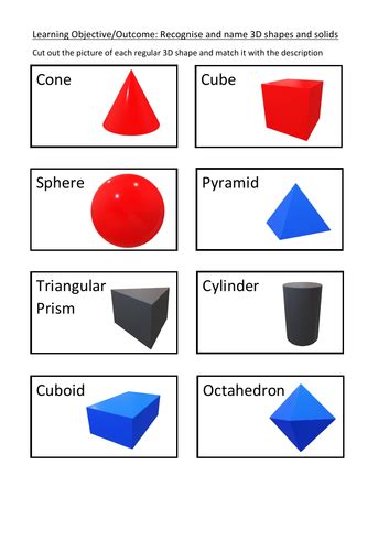 3d Shape Sorting Activity Teaching Resources