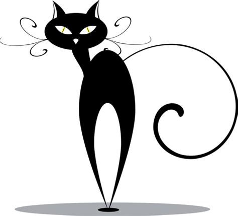 Download Funny Black cat design vector 03 free download