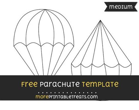 Free Parachute Template Medium Computer Paper Black And White Lines