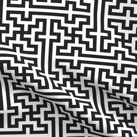 Black And White Geometric Pattern Fabric