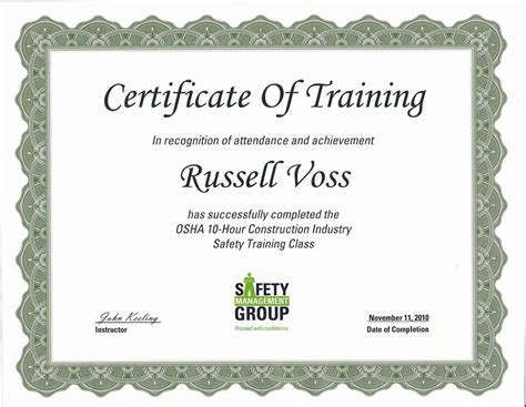 First Aid Course Certificate Template Training Osha Throughout