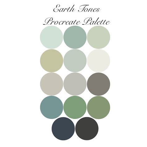 Earth Tones Procreate Color Paletteinstant Download For The Procreate