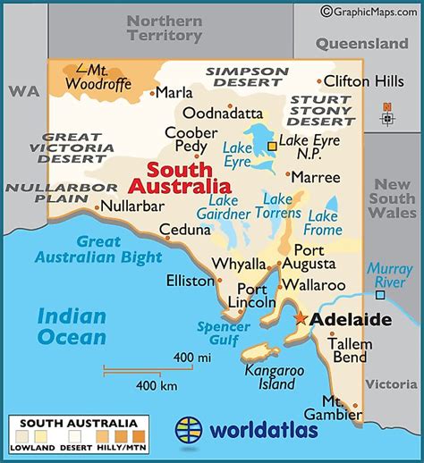 South Australia Large Color Map