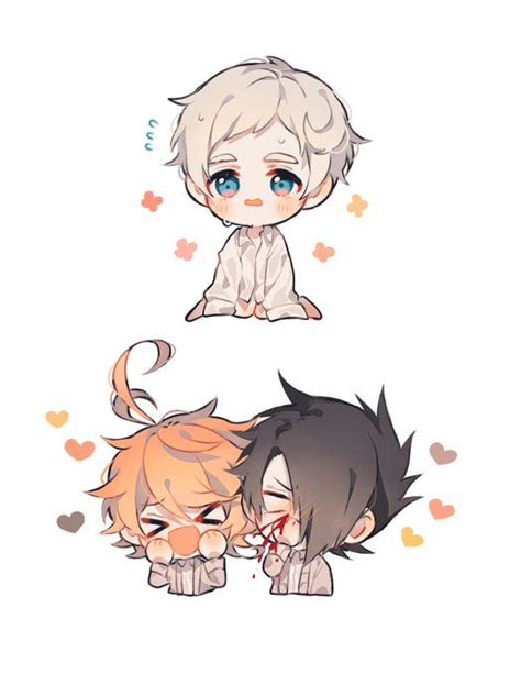 Norman Emma Ray The Promised Neverland Anime Chibi Anime