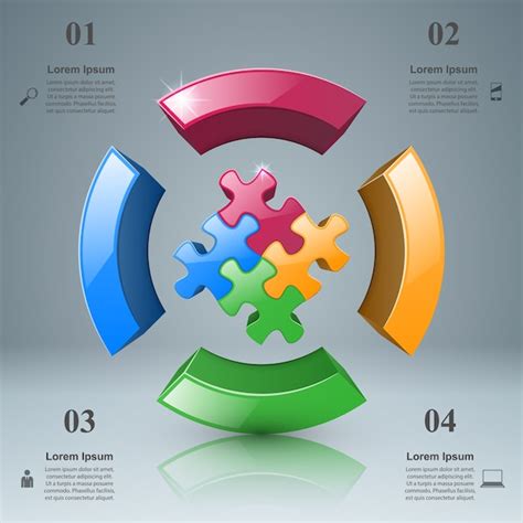 Puzzle Logo Infografías De Negocios Vector Premium