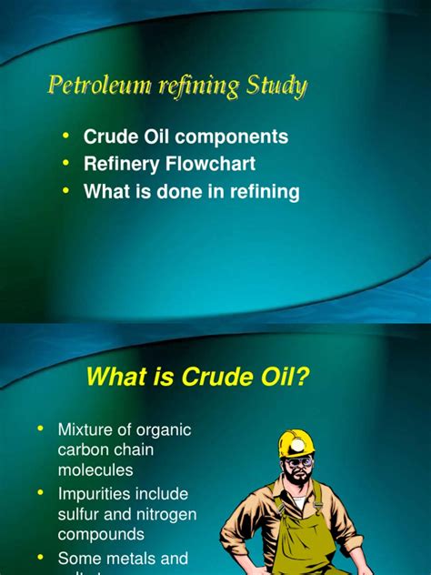 Petroleum Refining Study Crude Oil Components Refinery Flowchart What