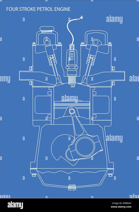 Car Engine Blueprint Vector Hi Res Stock Photography And Images Alamy