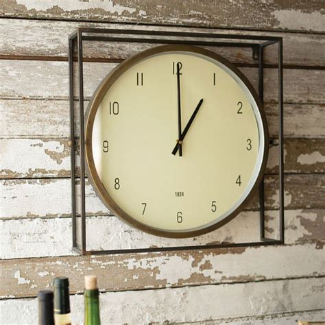 Urban Home Wall Clock Iron Accents