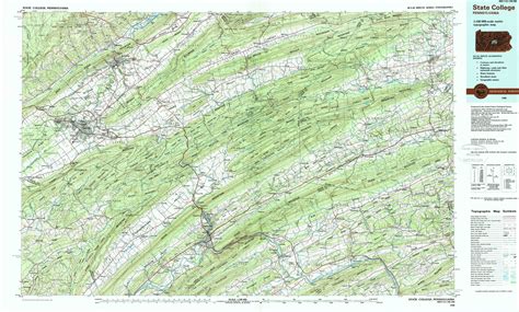 State College Topographical Map 1100000 Pennsylvania Usa