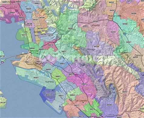 Oakland Zip Code Map United States Map