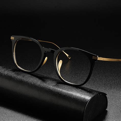 bluxury titanium glasses frame men vintage designer prescription acetate optical eyeglasses