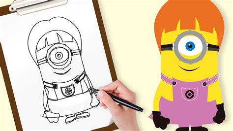 Cómo Dibujar Un Minion Chica Dibujos Para Colorear Aprender A