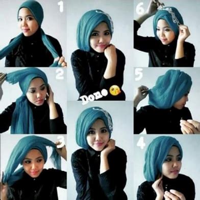 Cara memakai jilbab dengan gambar tutorial. 10 Cara Memakai HIjab Segi Empat dan Pashmina Terbaru ...
