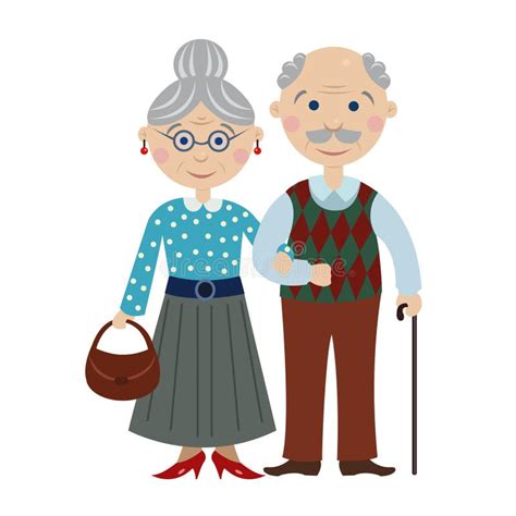abuelos felices de la historieta ilustración del vector ilustración de abuelita lindo 70504522