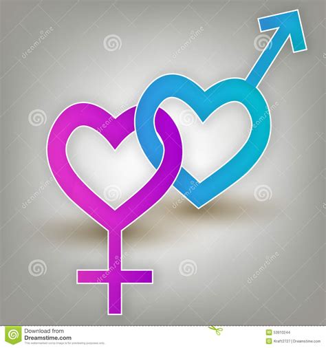 Couple Sex Icon With Hearts Stock Illustration Illustration Of People